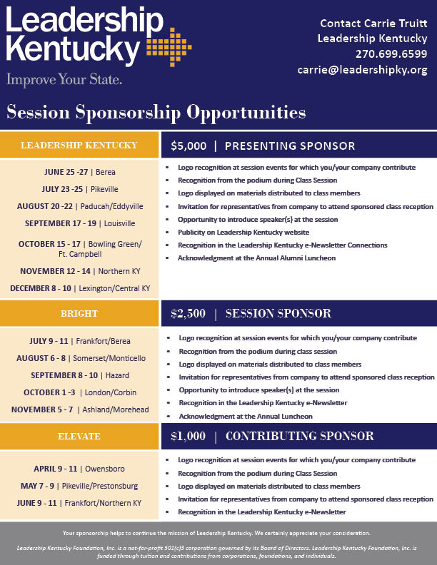 Session Sponsorship Opportunities